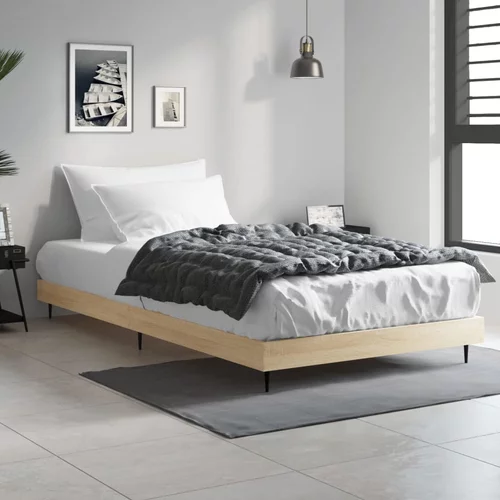 vidaXL Okvir za krevet boja hrasta 90x200 cm konstruirano drvo