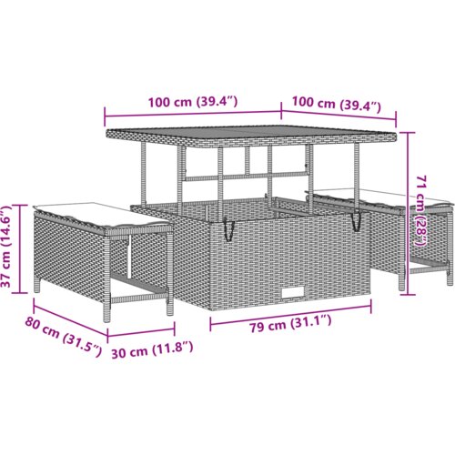 vidaXL 11-dijelni vrtni sofa set s jastučićima bež poli ratan akacija, 2-sjedna vrtna sofa s jastučićima bež poli ratan, 3-dijelni vrtni set za objedovanje s jastučićima bež poli ratan akacija Cijene