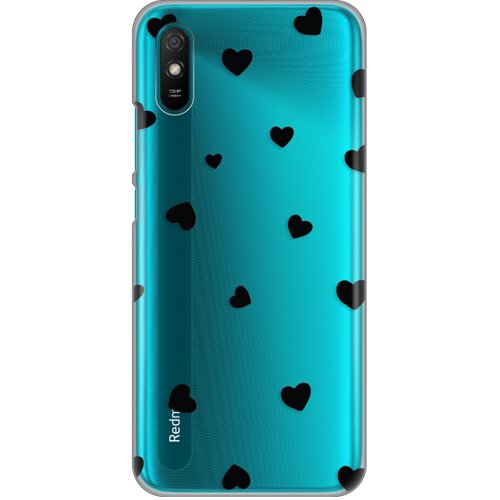  Silikonska maska za Xiaomi Redmi 9A Hearts Print Skin providna Slike