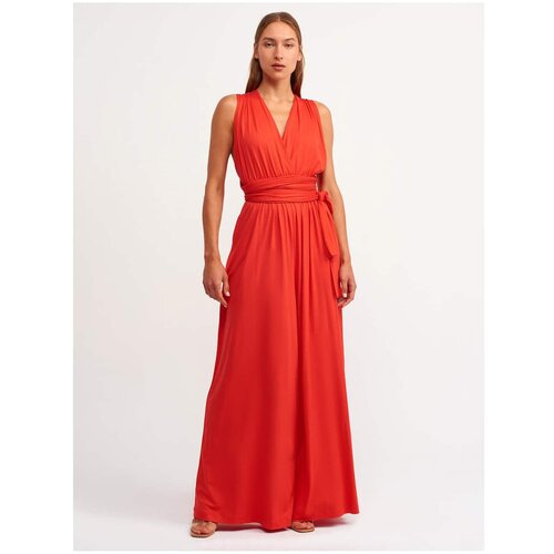 Dilvin 7956 Halterneck Jumpsuit Red Slike
