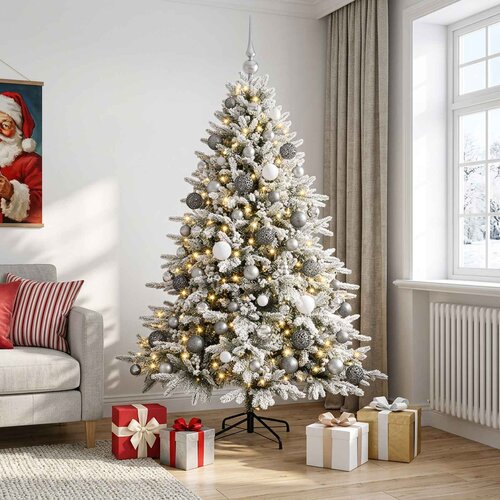  Umjetno božićno drvce s kuglicom 210 cm 300 LED lampica Slike