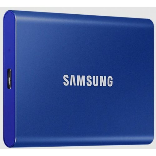 Samsung portable ssd 2TB, T7, usb 3.2 Gen.2 (10Gbps), [sequential read/write : up to 1,050MB/sec /up to 1,000 mb/sec], blue Slike