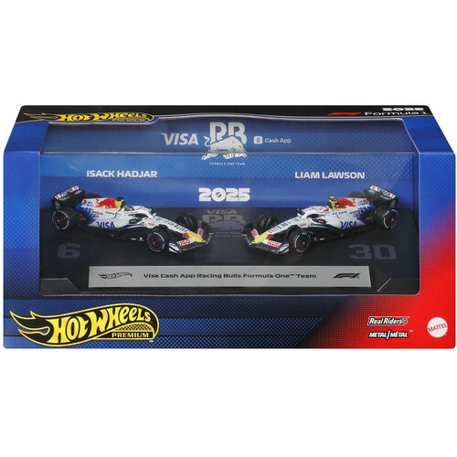 Mattel Hot Wheels Premium F1 Racing Bulls komplet od 2 autića 1/64 &amp;ndash; Liam Lawson #30 i Isack Hadjar #6 &amp;ndash; Slike