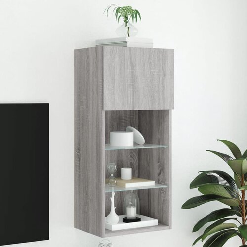 VidaXL TV omarica z LED lučkami siva sonoma 40,5x30x90 cm Slike