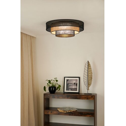  Brilagi - LED stropna svetiljka DAKOTA LUNETA LED/12W/230V prečnika 60 cm crna/ratan Slike