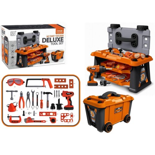  Dječji set alata u kutiji na kotače - sivo/narančasti Cijene