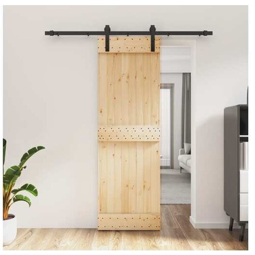 vidaXL Drsna vrata s kompletom vodil 70x210 cm trdna borovin Cene