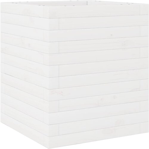 Vrtna sadilica bijela 40x40x46 cm od masivne borovine Slike