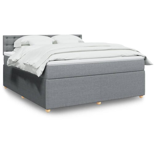 vidaXL Box spring postelja z vzmetnico svetlo siva 180x200 cm blago Cene