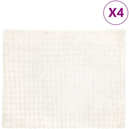 vidaXL Dežnik iz umetnega zajčjega krzna 4 pcs Bela 130 x 150 cm Cene