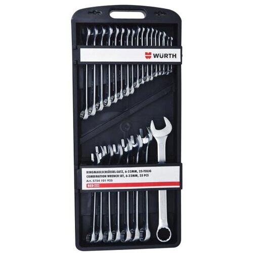 W&amp;uuml;rth red stripe set okasto-vilju&amp;scaron;kastih ključeva ok 6-32, 25 komada (5754101925) Slike