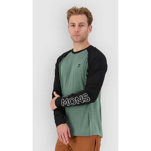 Mons Royale Tarn Merino Long Sleeve Tech Tee cypress / black / thyme Cene