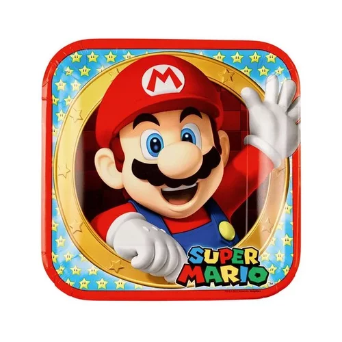Amscan Papirnati krožniki "Super Mario", 8 kosov, veliki