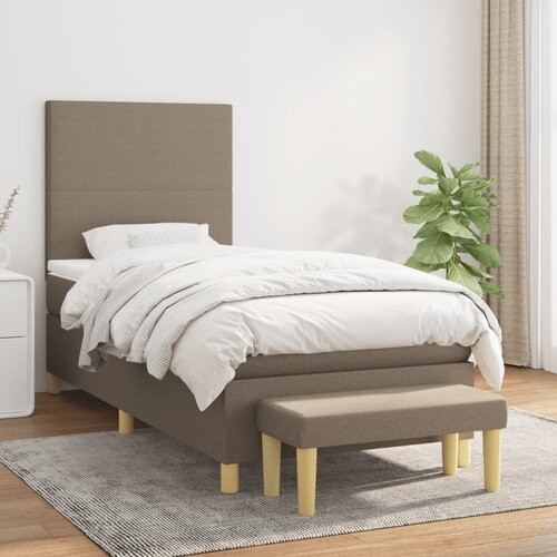 vidaXL Krevet s oprugama i madracem smeđesivi 90x190 cm od tkanine Cijene