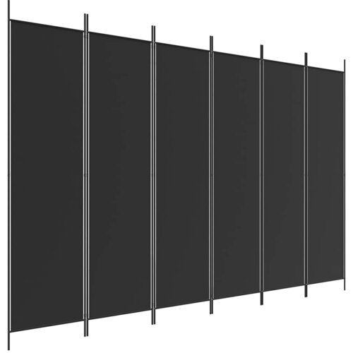  pregrada s 6 panela crna 300x200 cm od tkanine Slike