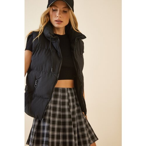  Women&amp;#039;s Black Turtleneck Inflatable Vest Slike