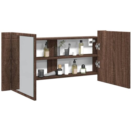 vidaXL LED kupaonski ormarić s ogledalom smeđa boja hrasta 100x12x45cm Cijene