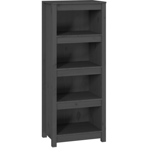 Maison Chic Knjižna omara - Knjižni regal siva 50x35x125,5 cm trdna borovina, (21723566) Slike