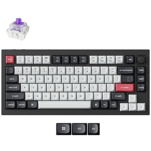 KEYCHRON Q1 HE QMK Brezžična tipkovnica z RGB gumbom Magnetno stikalo Nebula (črna) Cene