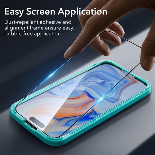 ESR KALJENO STEKLO 2-PAKET ZA IPHONE 15 ČRNO, (22002196) Slike