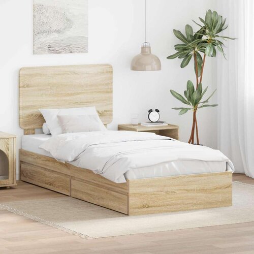 vidaXL Krevetna konstrukcija s ladicama Sonoma hrast 90 x 190 cm Cijene