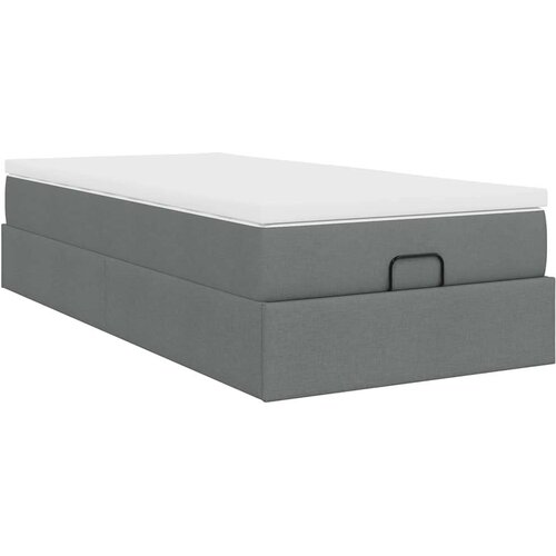 VidaXL otomanski okvir kreveta s madraca tamnosivi 100x200cm tkanine Slike