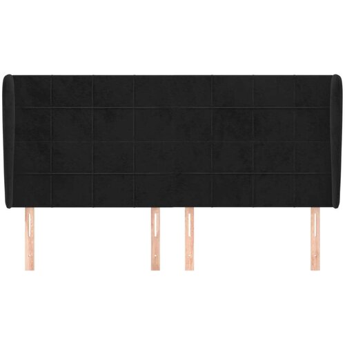  Uzglavlje s u&amp;scaron;ima crno 203x23x118/128 cm bar&amp;scaron;unasto Slike