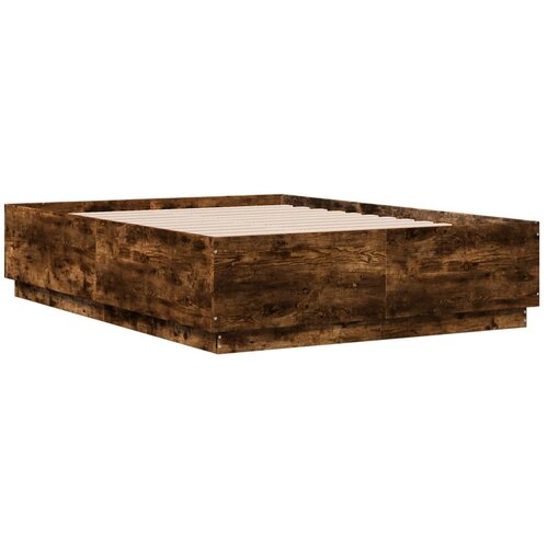 VidaXL Okvir za krevet boja hrasta 135x190 cm konstruirano drvo Slike