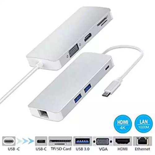 Linkom Adapter-konverter USB Tip C 3.1 na VGA/HDMI/4xUSB 3.0/SD/Type C/LAN Cene