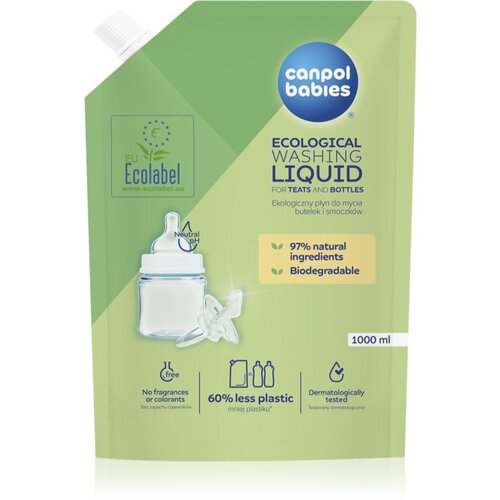 Canpol Ecological Washing Liquid sredstvo za umivanje otro&amp;scaron;kih predmetov nadomestno polnilo 1000 ml Slike