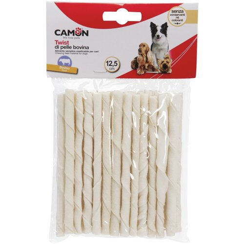 Camon poslastice za pse - Rolnice za žvakanje sirova koža 25kom/200g Slike