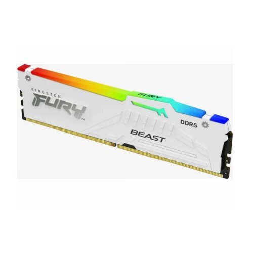 Kingston memorija 16GB/DIMM/DDR5/5600MHz/CL36/FURY beast rgb/bela Slike