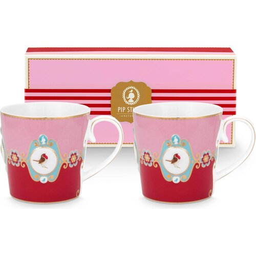 Pip Studio Love Birds set skodelic - rdeča / roza Cene