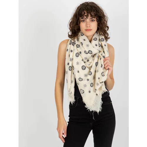 Fashion Hunters Women's scarf with print - ecru