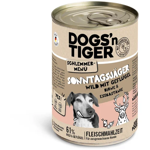 Dogs'n Tiger gurmanski jelovnik za pse 6 x 400 g - Divljač s peradi s kruškom, prosom i kestenom