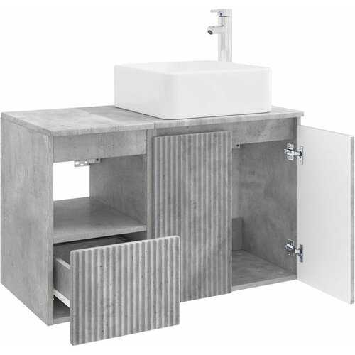  Set namje&amp;scaron;taja za kupaonicu 2 kom. Betonska siva 49.5 x 41 x 80 cm Slike