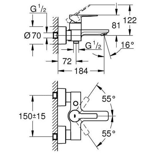 Grohe lineare slavina za kadu 33849001 Slike