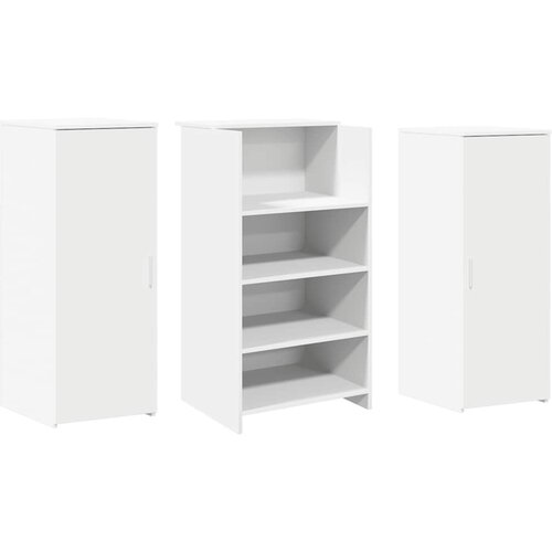  Recepcijski stol bijeli 135x50x103,5 cm izrađeno drvo Slike