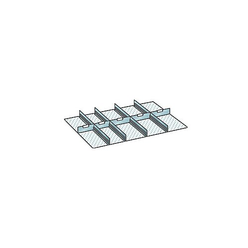LISTA Komplet razdelilnikov za predal z merami 918 x 612 mm, aluminij, 4 stene z zarezami, 2 + 3 pločevinasti delilniki Cene