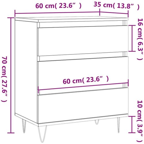 VidaXL Komoda sivog hrasta sonome 60x35x70 cm od konstruiranog drva Slike