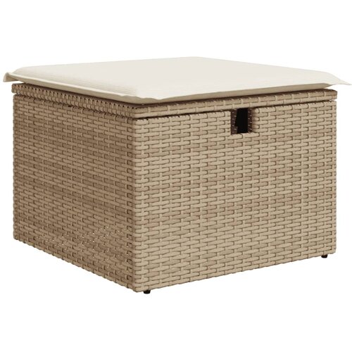 Maison Chic Vrtni stolček - Vrtni stoli z blazino bež 55x55x37 cm poli ratan JS809, (21877342) Cene