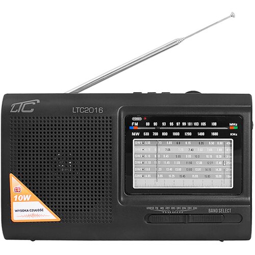 Ltc Wilga 2016 prijenosni radio FM/MW/SW, USB, SD, 10 W, ugrađena baterija 1000 mAh &amp;ndash; crni Slike