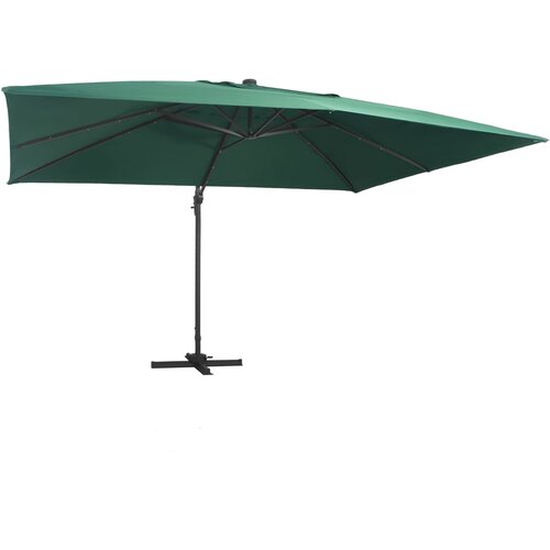 vidaXL konzolni suncobran s aluminijskom šipkom led 400x300 cm zeleni Cijene