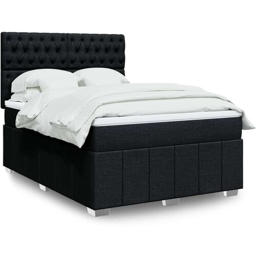 vidaXL Krevet s oprugama i madracem crni 160x200 cm od tkanine Cijene