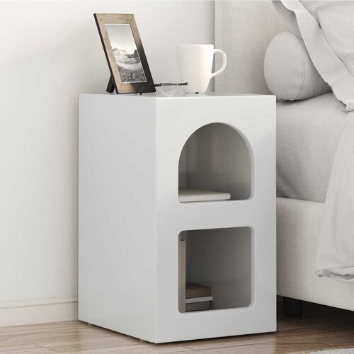 Noćni ormarić 2 pcs Visoki sjaj bijela 29,5 x 33,5 x 50 cm Cijene