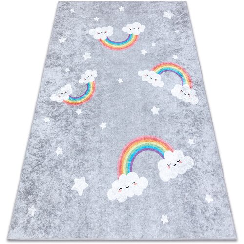 RugsX Preproge JUNIOR 52063.801 pralna preproga Mavrica, oblaki z 80x150 cm Siva Cene