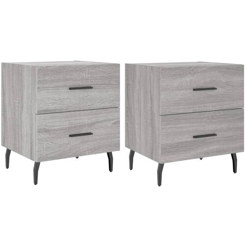 Maison Chic Dvo delni komplet Nočne omarice - Nočne mize siva sonoma 40x35x47,5 cm inženirski les, (21688606) Slike
