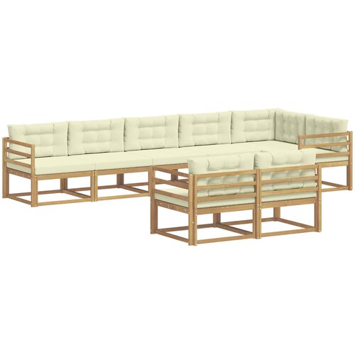  Set vanjskih sofa 6 kom. Bijela i krem Poliester Slike
