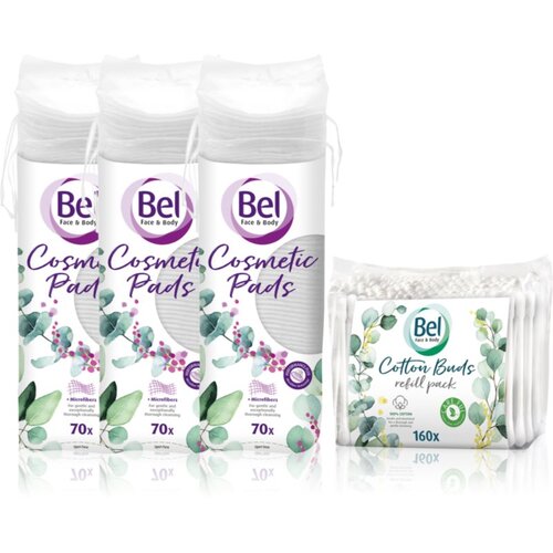 Bel Face &amp;amp; Body Cosmetic Pads + Cotton Buds ekonomično pakiranje Slike