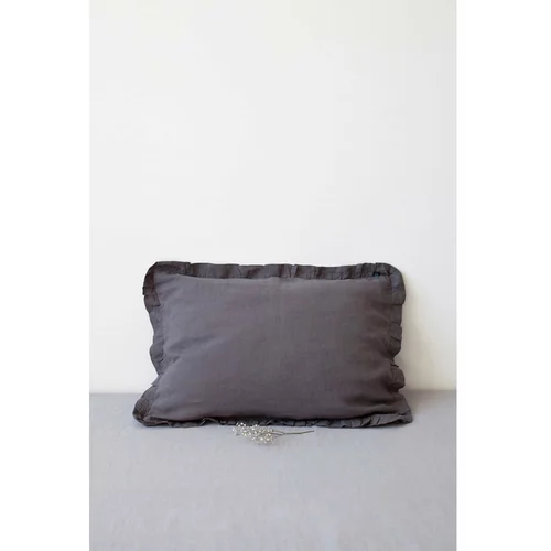 Linen Tales tamnosiva lanena jastučnica s naboranim rubom, 50 x 60 cm
